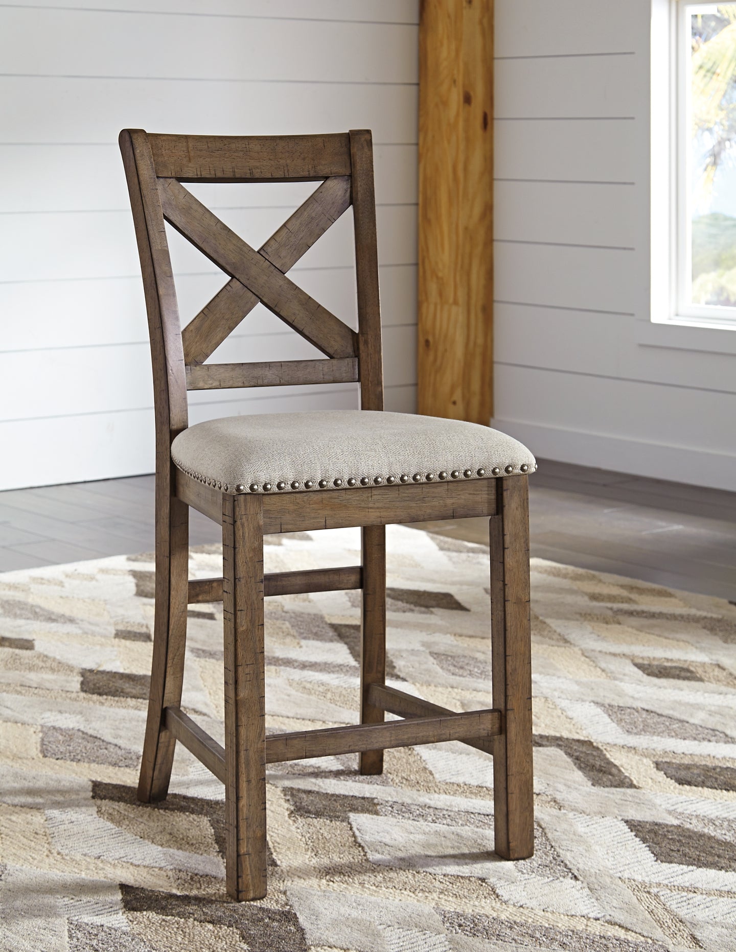 Moriville Upholstered Barstool (2/CN) ASSEMBLED