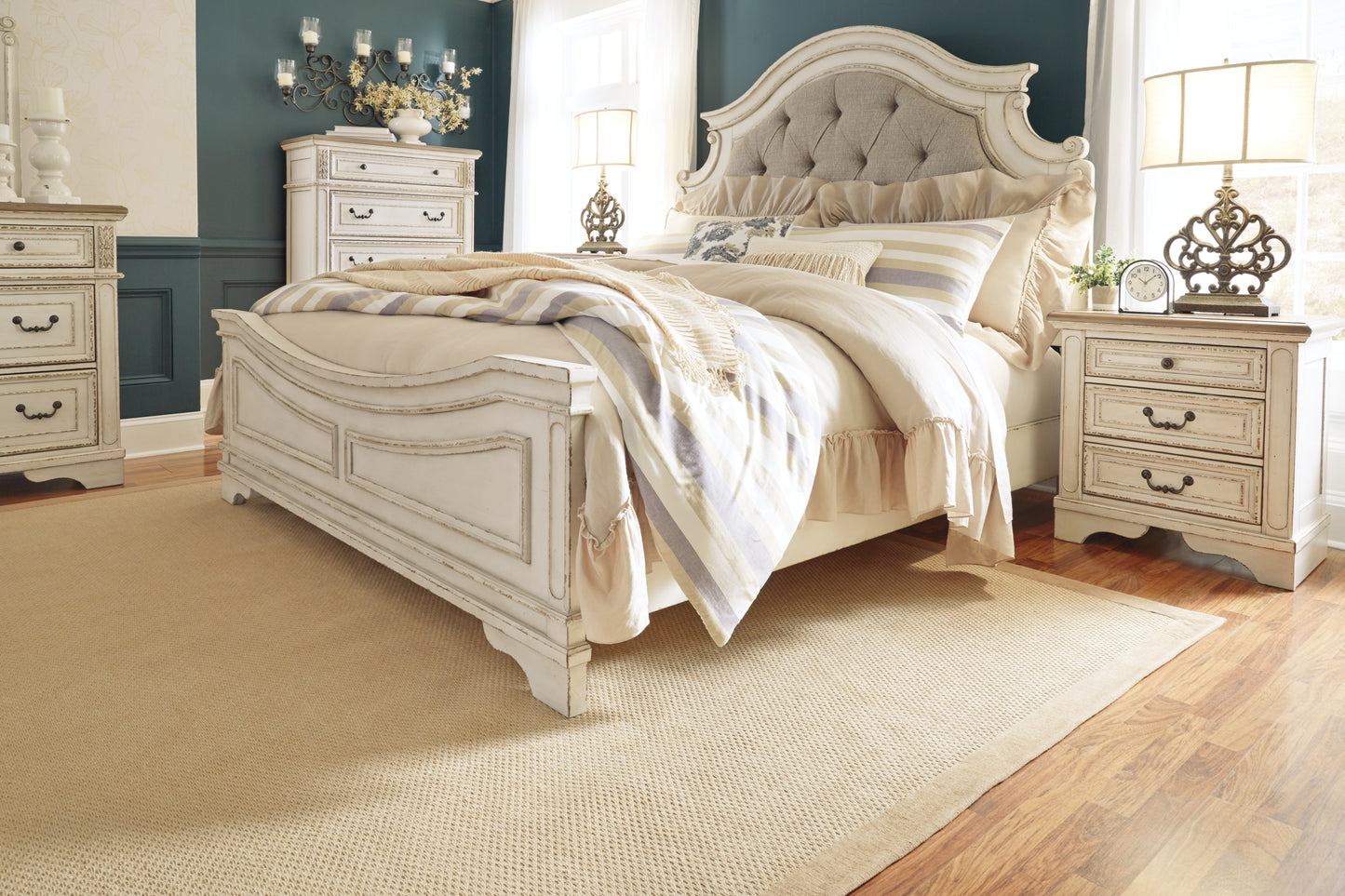 Realyn  Upholstered Panel Bed  - QUEEN IN STOCK - ASSEMBLED