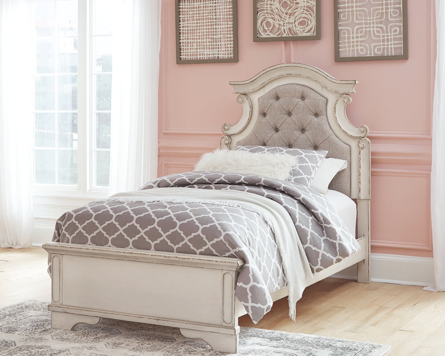 Realyn  Upholstered Panel Bed  - QUEEN IN STOCK - ASSEMBLED