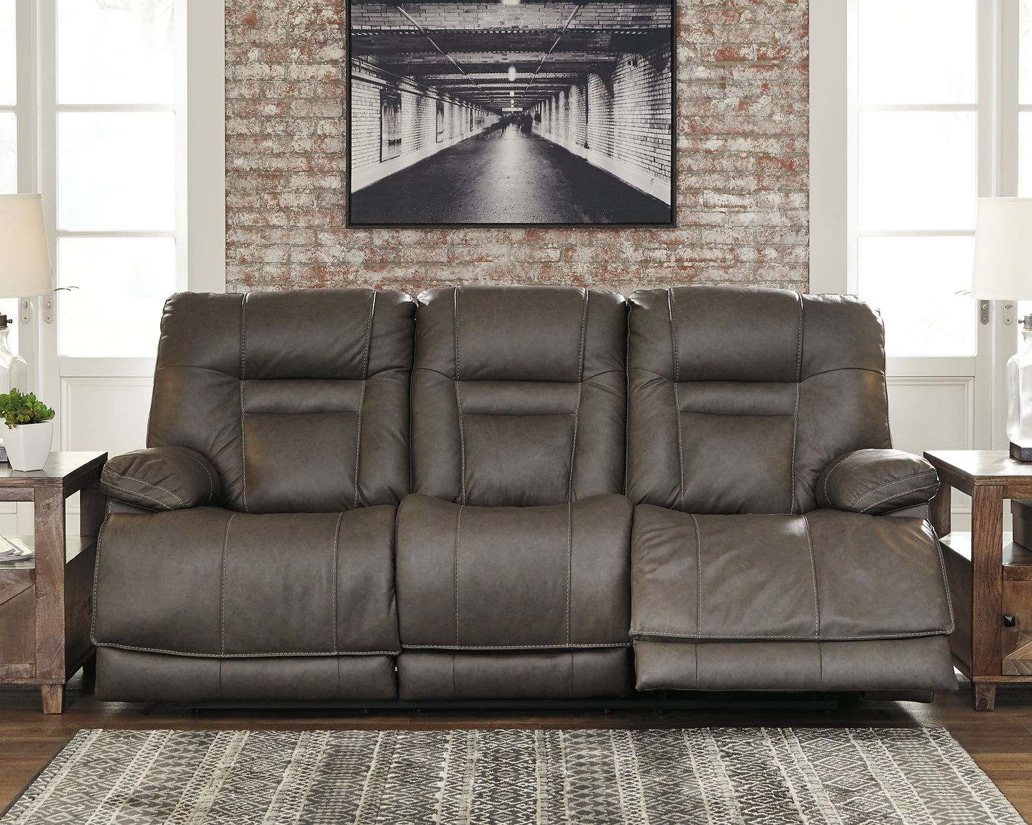 Wurstrow PWR REC Sofa with ADJ Headrest - UMBER COLOR IN STOCK