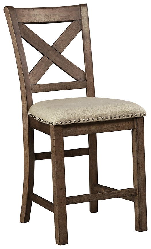 Moriville Upholstered Barstool (2/CN) ASSEMBLED