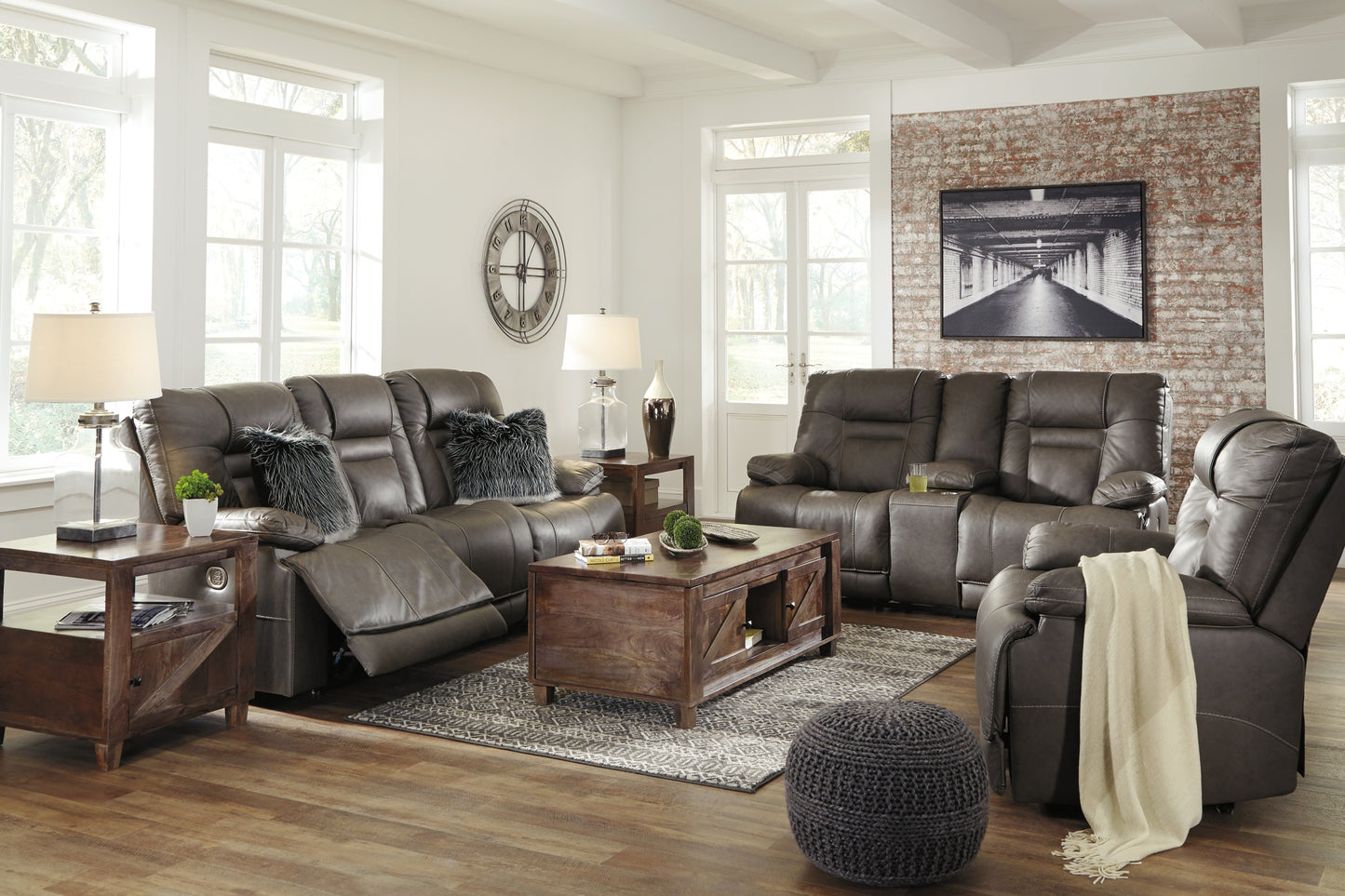 Wurstrow PWR REC Sofa with ADJ Headrest - UMBER COLOR IN STOCK