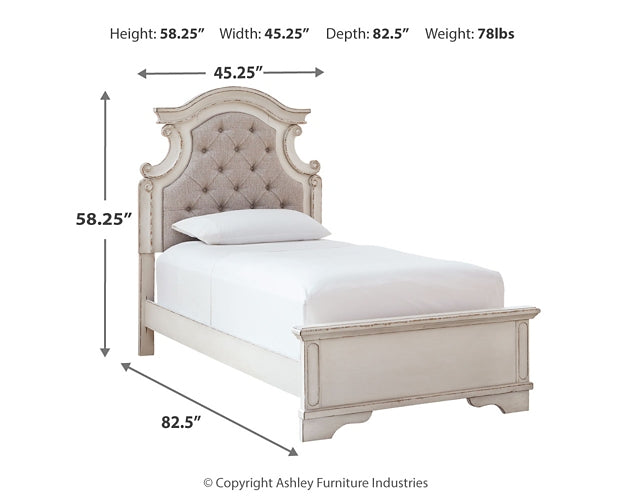 Realyn  Upholstered Panel Bed  - QUEEN IN STOCK - ASSEMBLED